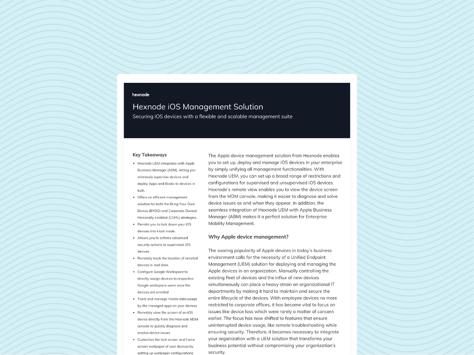Hexnode iOS Management Solution