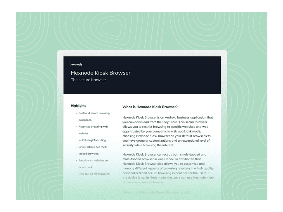 Hexnode Kiosk Browser
