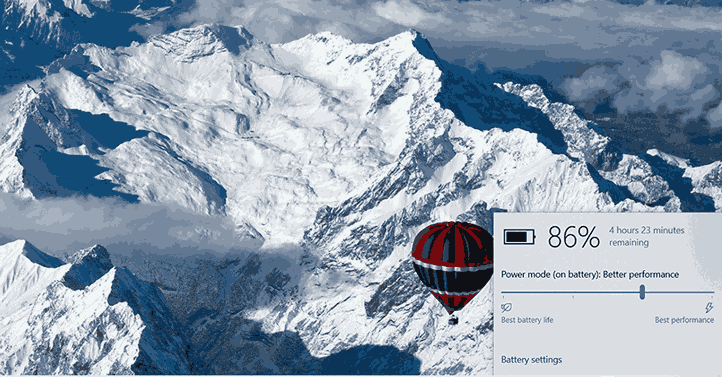 Device battery percentage