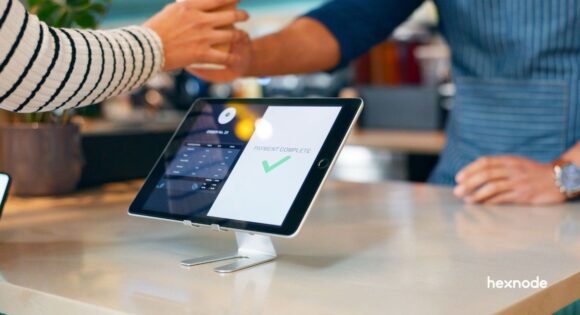 Image of an iPad in kiosk mode.