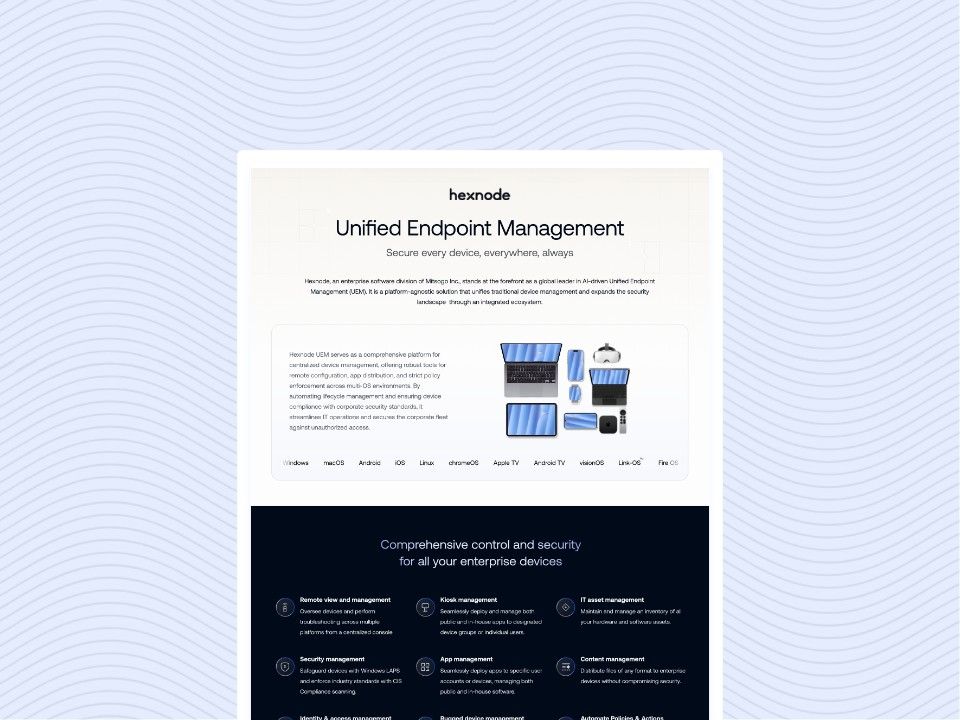 Hexnode UEM Capability Statement