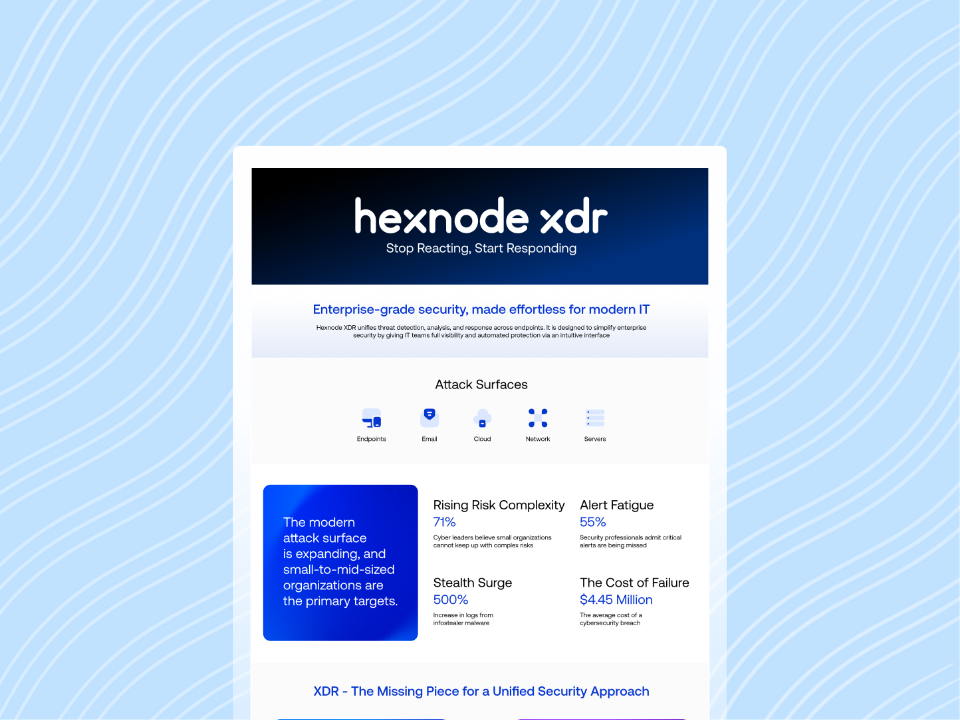 hexnode xdr infosheet