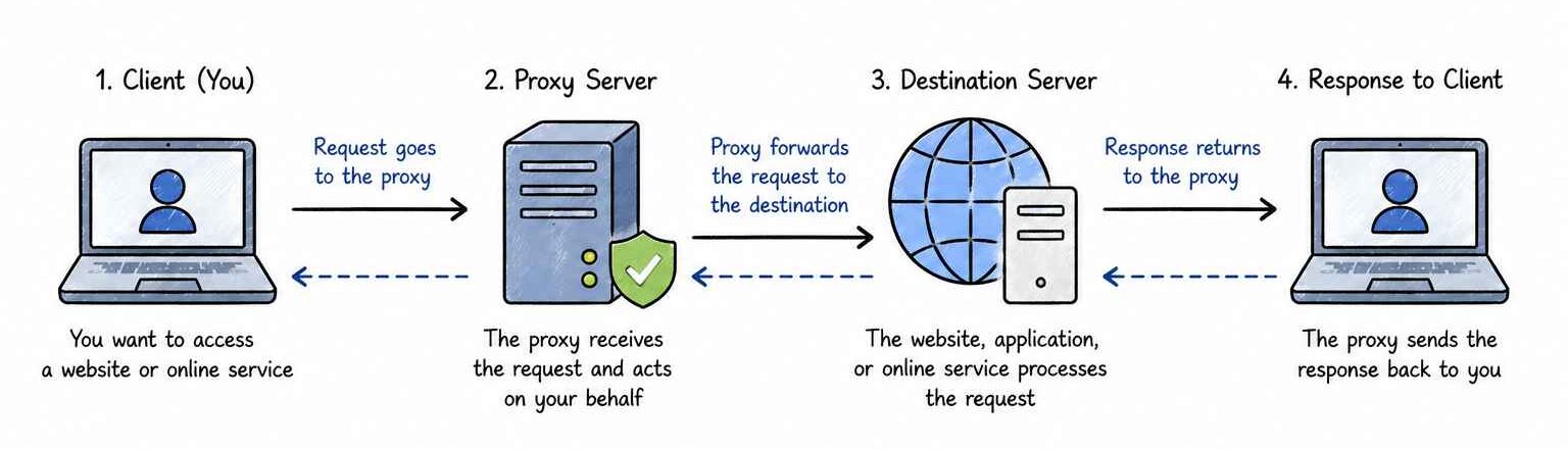 How a Proxy Server Works - A simple illustration