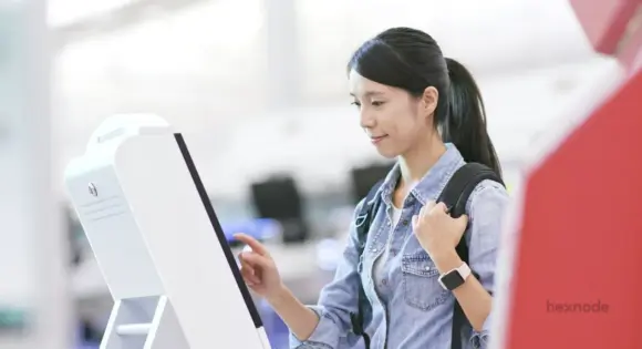 Image of a person using Fire device in kiosk mode