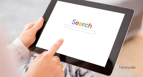 Image of an iOS device locked in kiosk browser
