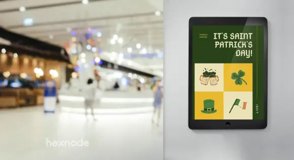 Image of an iPad device locked in digital signage mode