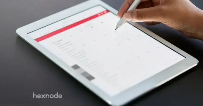 Image of a device locked in website kiosk mode