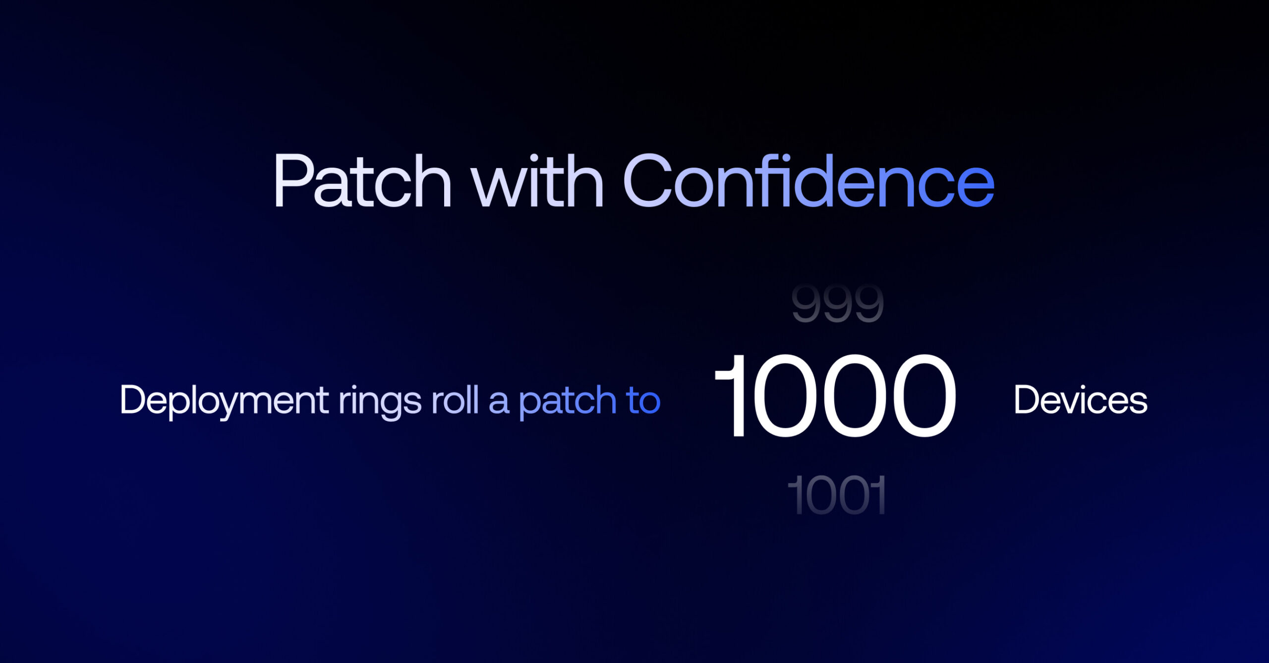 Hexnode UEM deployment rings rolling out a patch to 1000 devices in a staged sequence