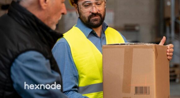 Image of an employee working in warehouse