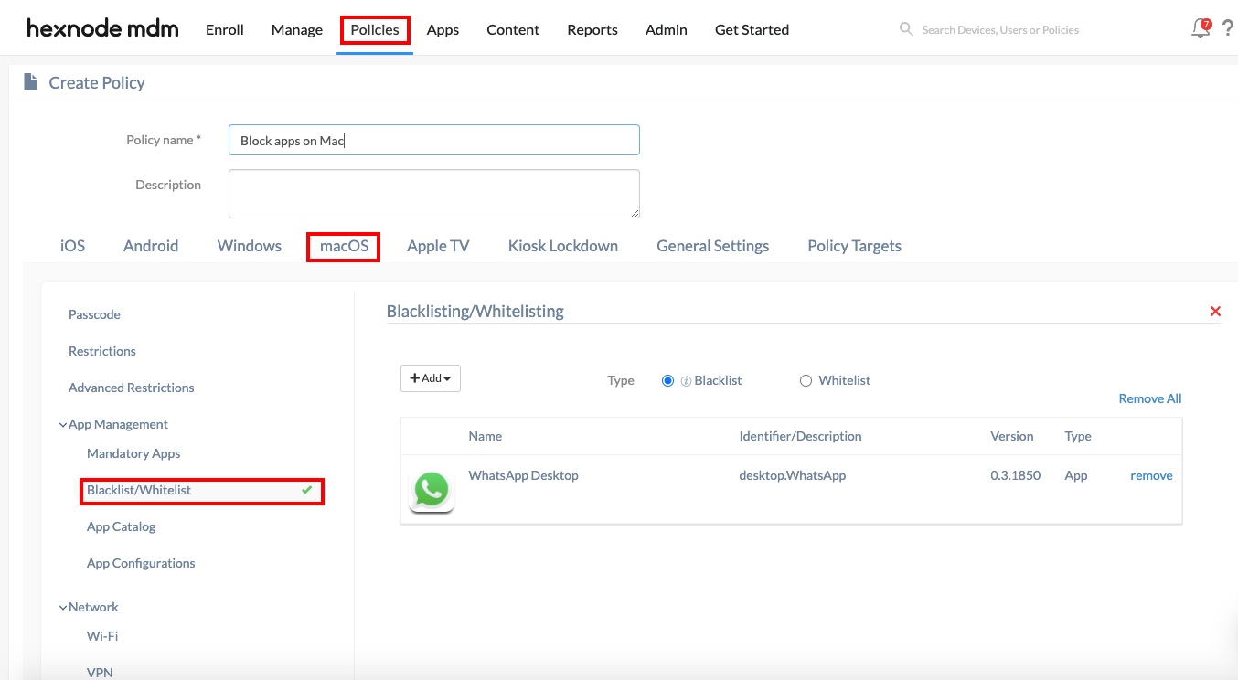 Blacklist/Whitelist apps on Mac