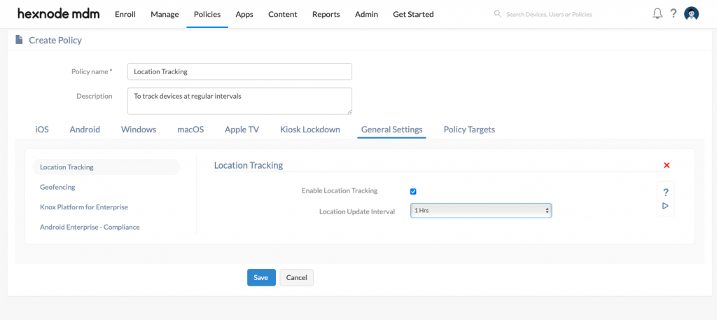 Enabling location tracking