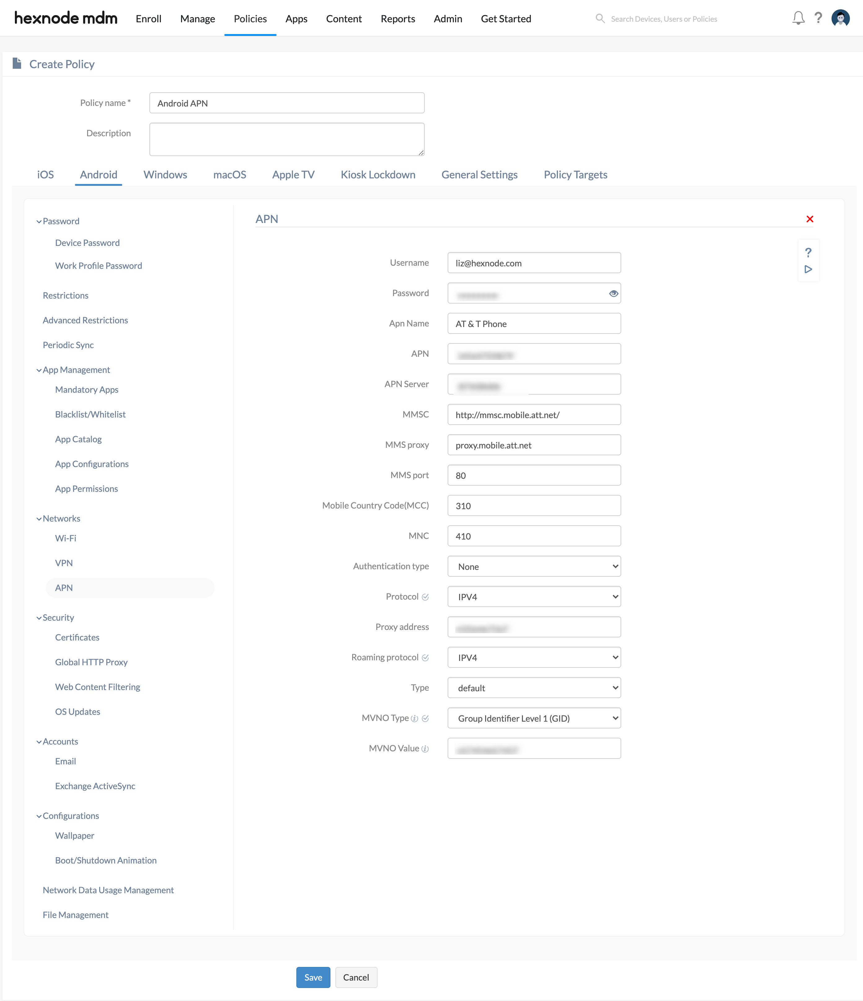 Android APN Settings