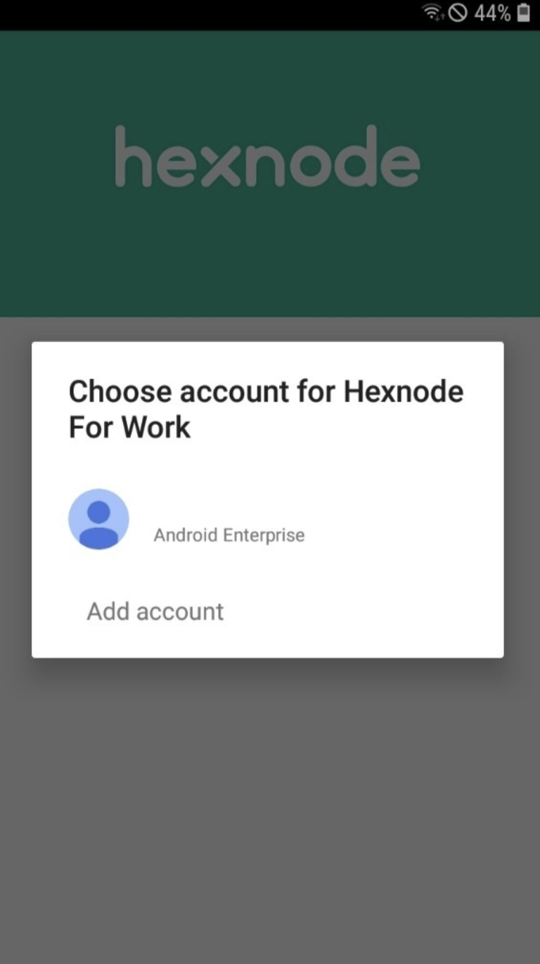 android enterprise account listed