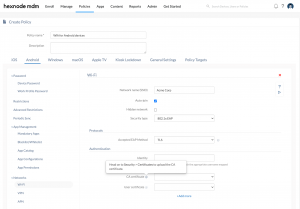 TLS settings for Android Wi-Fi