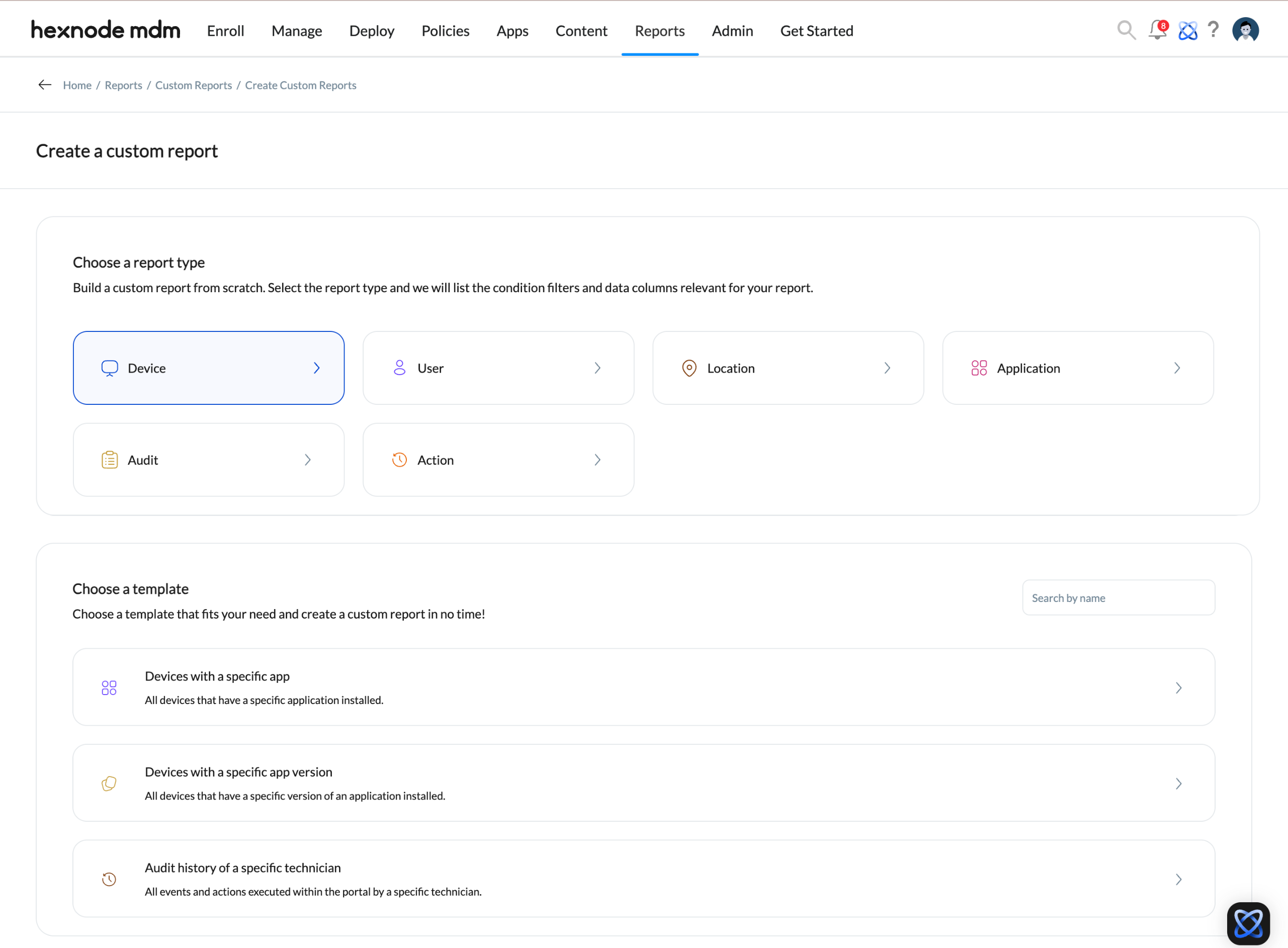 Custom Report templates