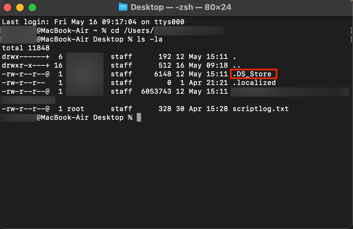 Hidden .DS_Store files found on macOS devices