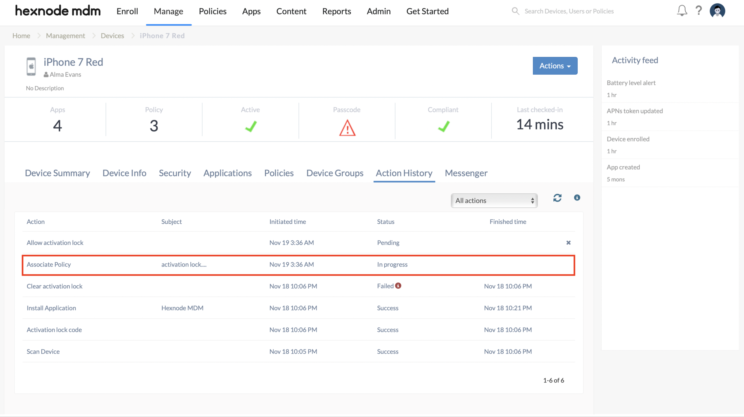 Device take time to update status as traffic is encrypted for added security  