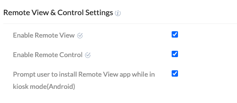 Remote view and control settings