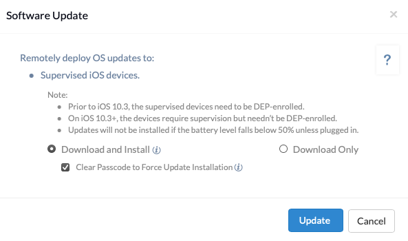 Configure update deployment settings