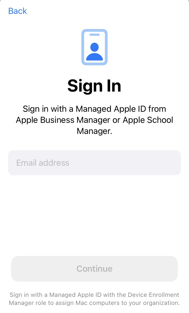  Sign in with Managed Apple ID in Apple Configurator