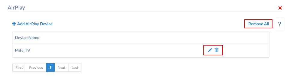 select the pen icon to edit, bin icon to delete and Remove All to delete all saved devices