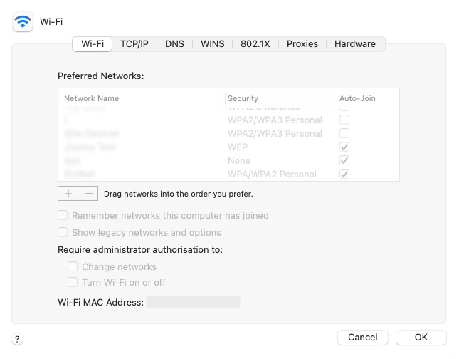 the list of saved wifi networks can be viewed on the window