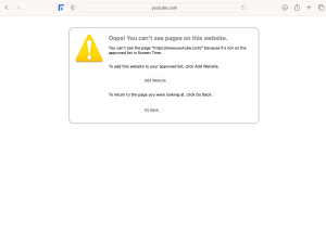 Access to blocklisted YouTube URL is restricted by Web Content Filtering Mac.