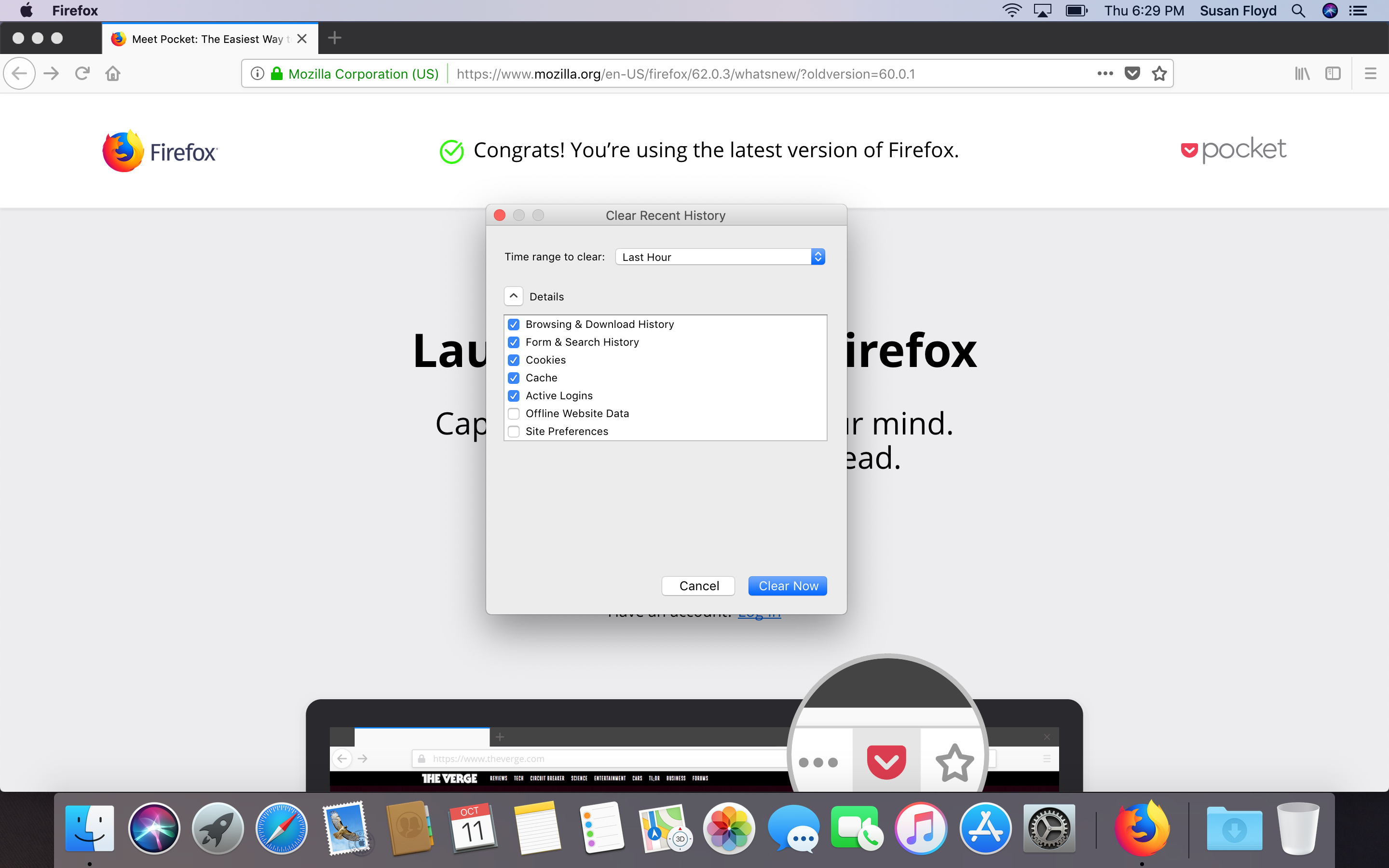 clear cahe in firefox for mac