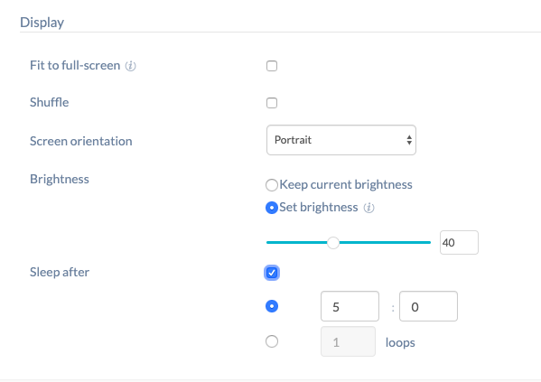Display settings
