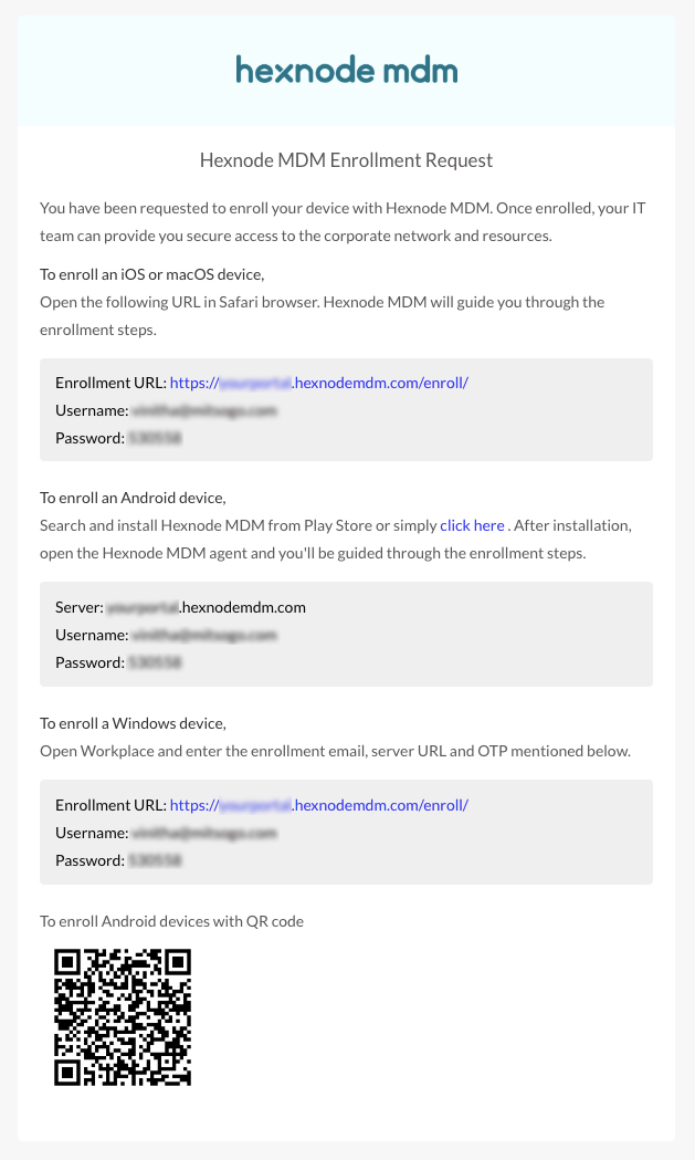 enrollment request mail