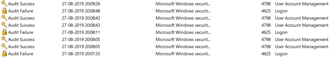 windows device audit logs