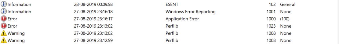 windows device log types