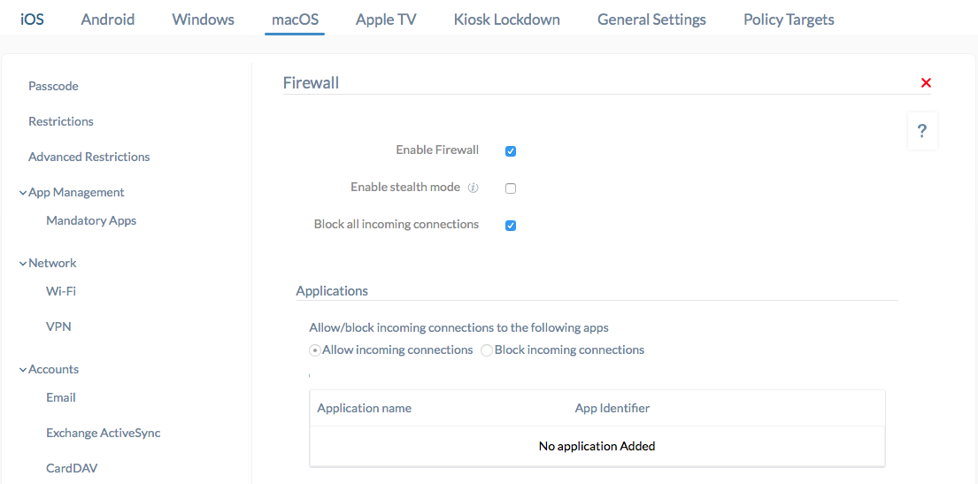 How to Configure Firewall for Mac with Hexnode MDM?