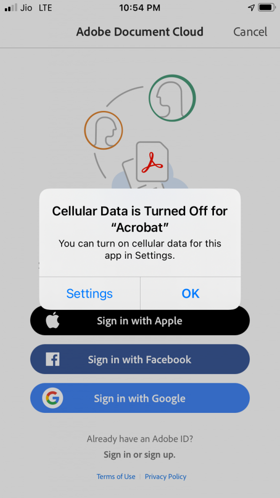 app access to cellular data is blocked