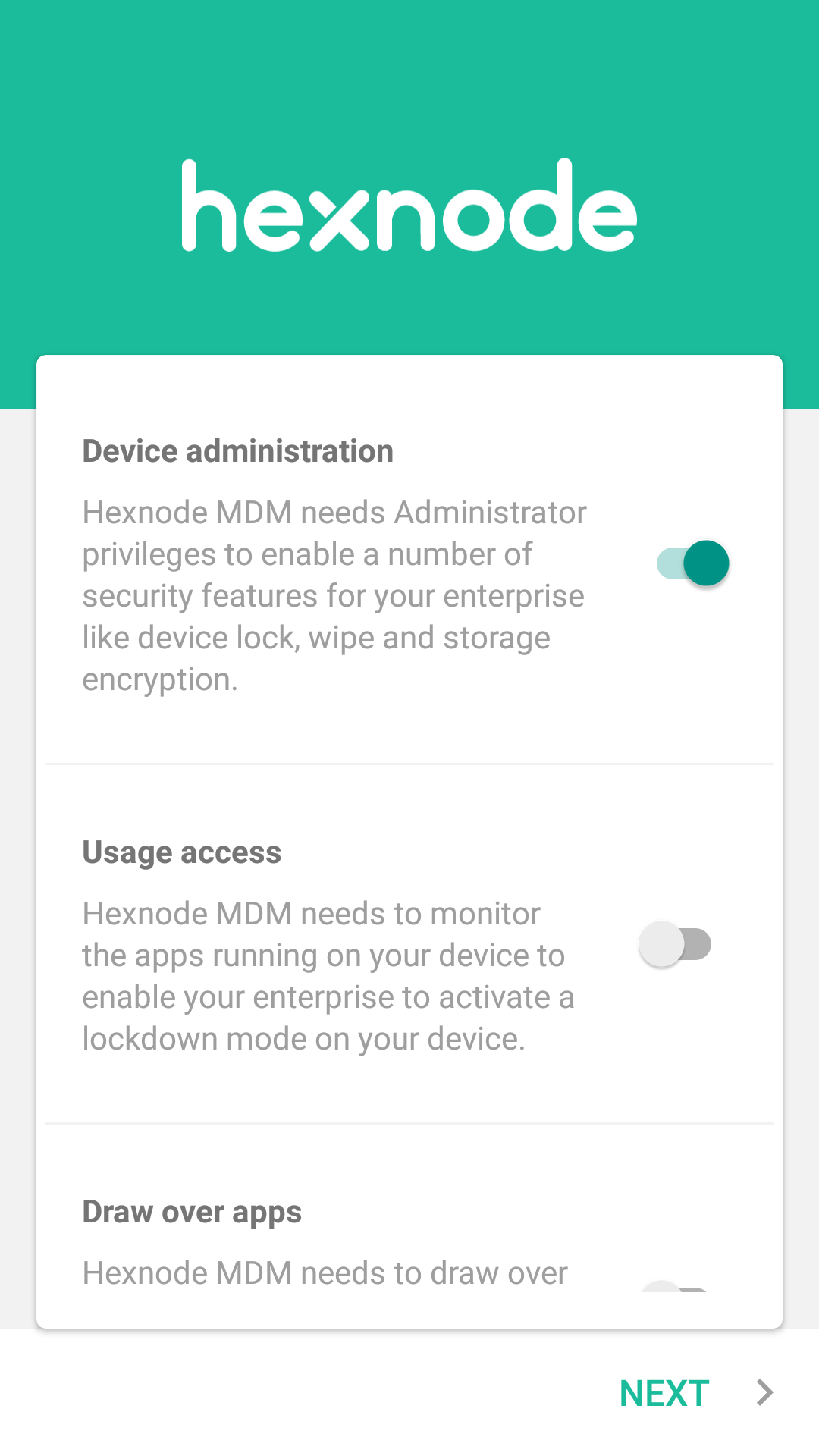 Grant the required permissions for the app