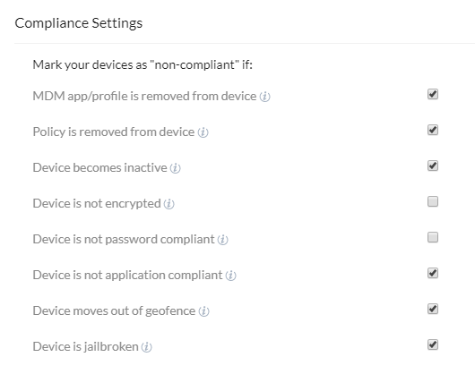  Configure Compliance Settings in Hexnode MDM