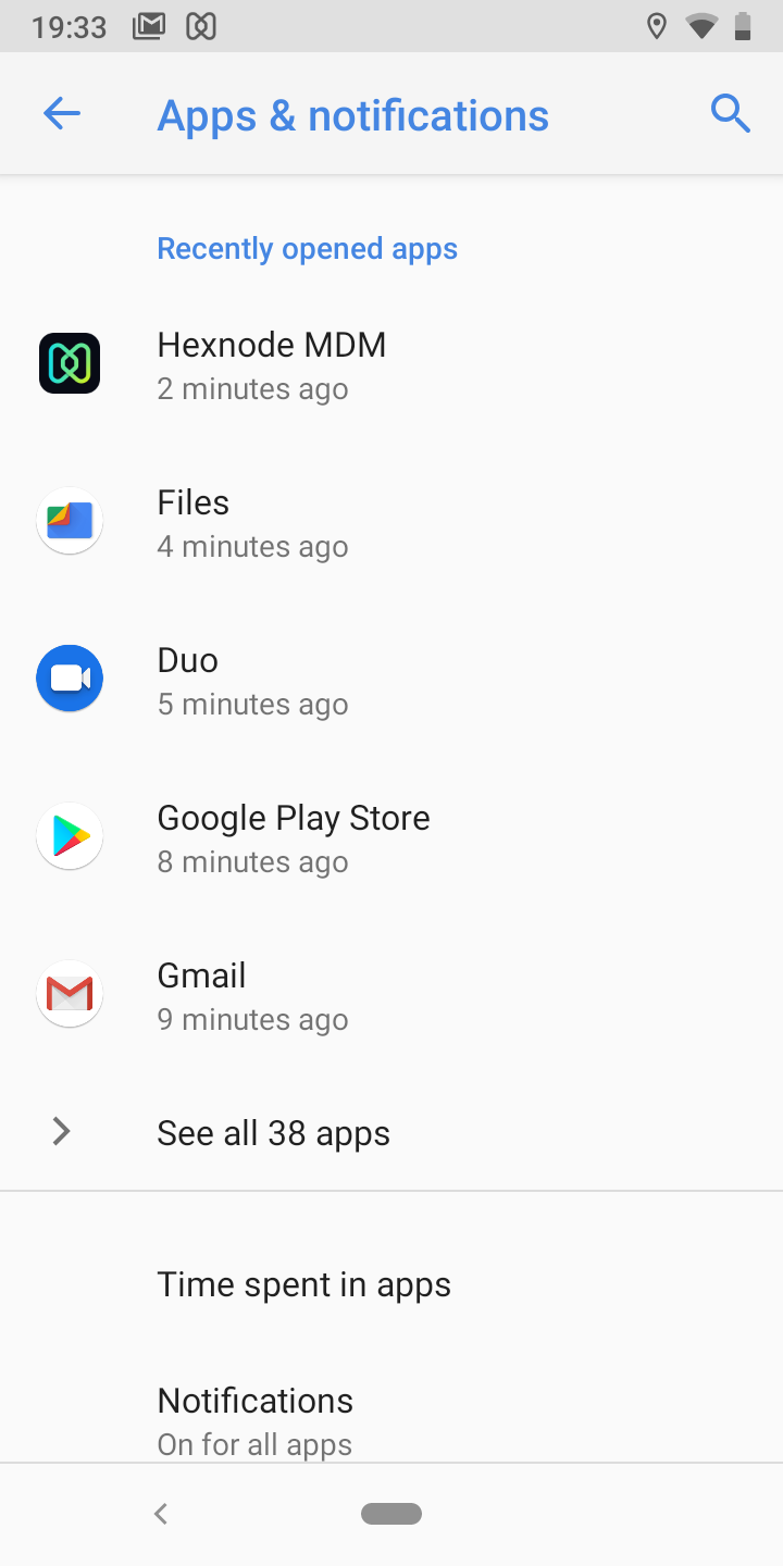 List of all apps installed on the device