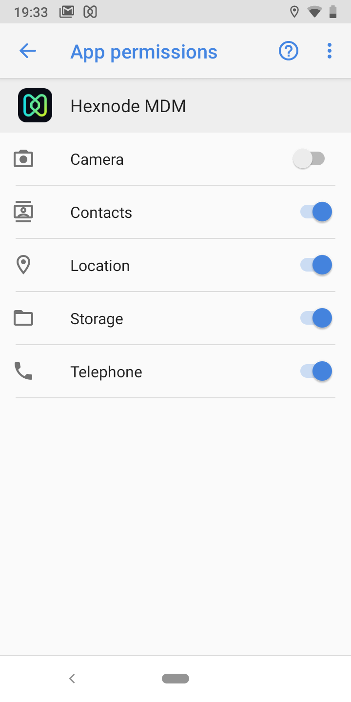 Enable location permission for Hexnode app
