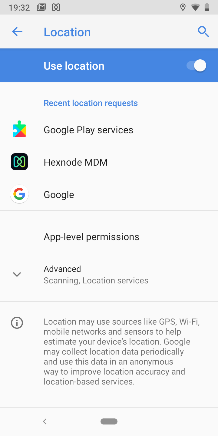 Recent location requests