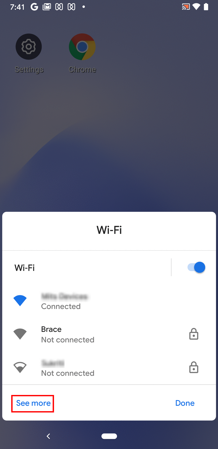 See More option in Wi-Fi panel