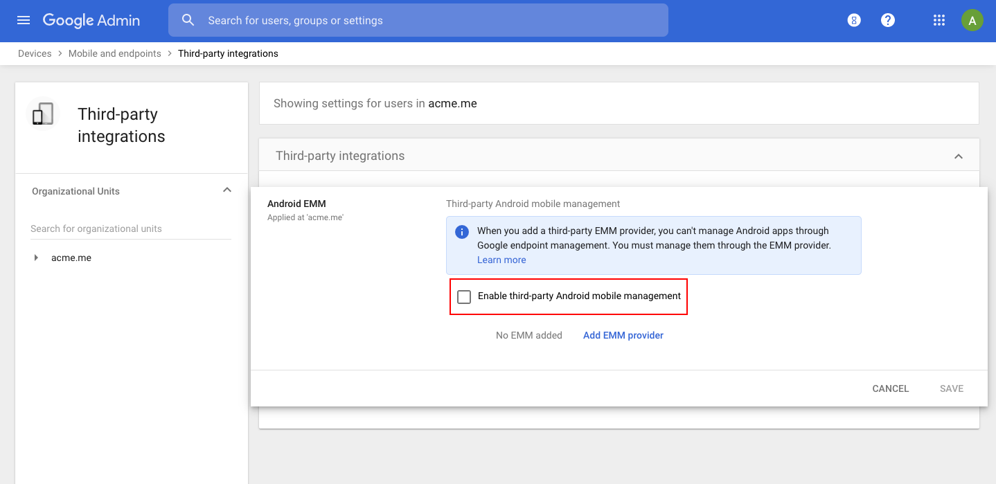 Enforce EMM Policies for Android