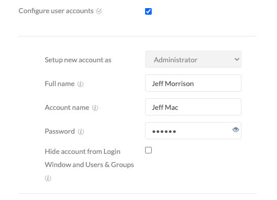 Add admin account on macOS devices enrolled via Apple Business Manager in Hexnode MDM