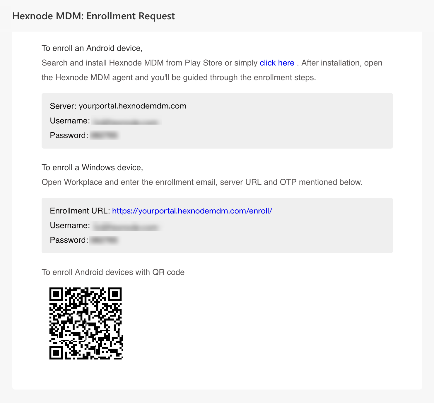 sent email request for authenticated enrollment