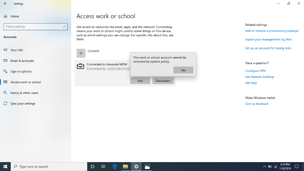 Make MDM profile non-removable on windows pcs with Hexnode