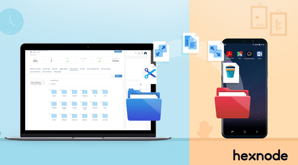 Manage files and folders using remote file explorer for Android devices via MDM