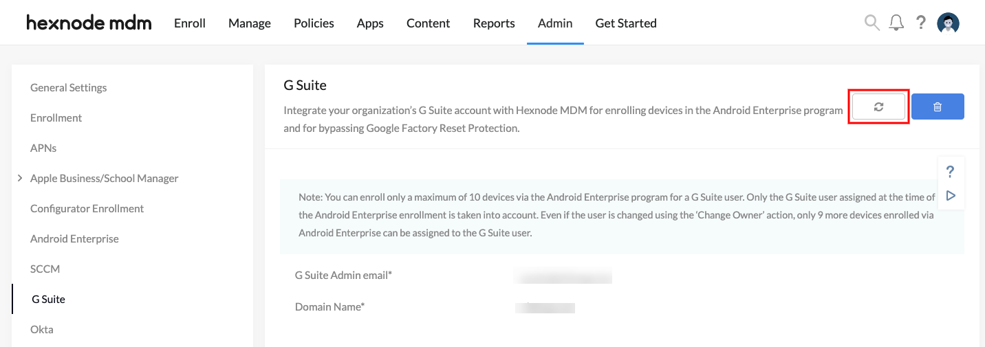 Sync G Suite user directory with Hexnode 