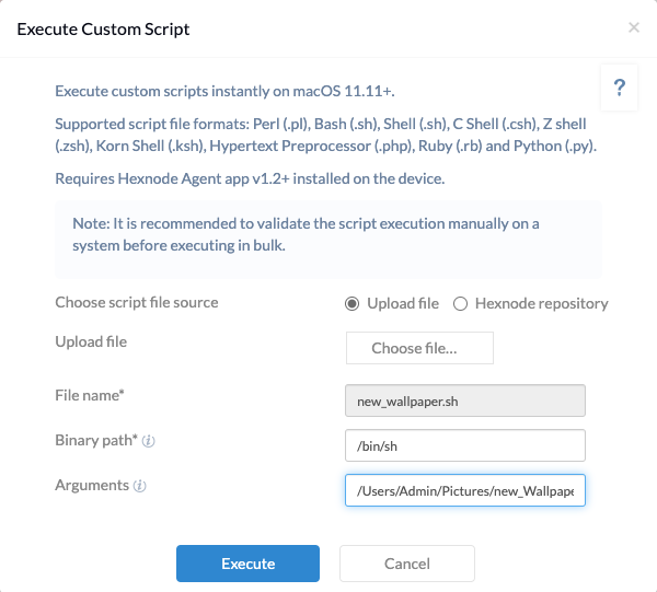 type in the arguments inside the Arguments field