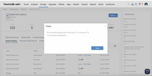 Script to rename files remotely executed successfully from Hexnode.