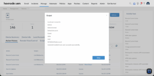 Batch script to list Windows local user accounts remotely executed successfully from Hexnode.