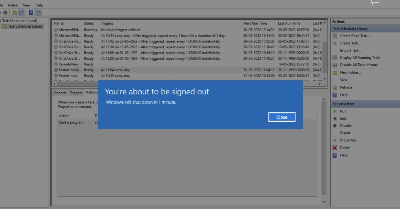 Schedule a shut down on Windows devices